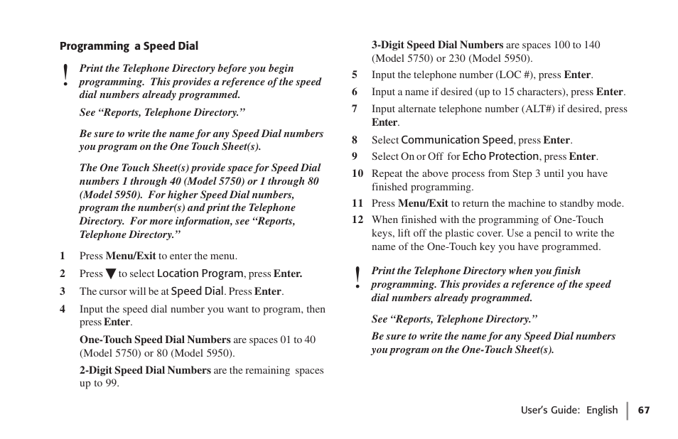 Programming a speed dial | Oki 59502 User Manual | Page 67 / 172