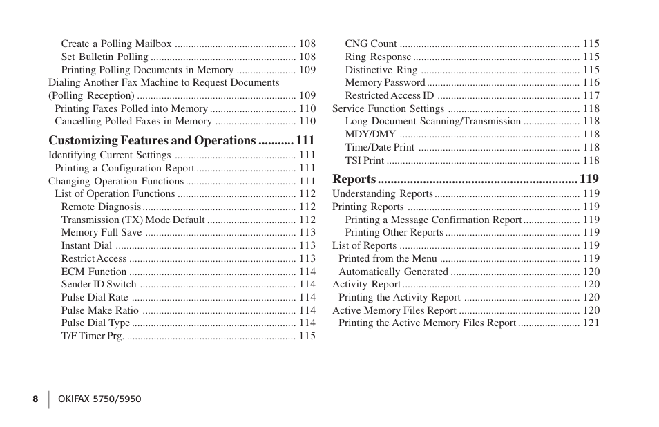 Oki 59502 User Manual | Page 8 / 172