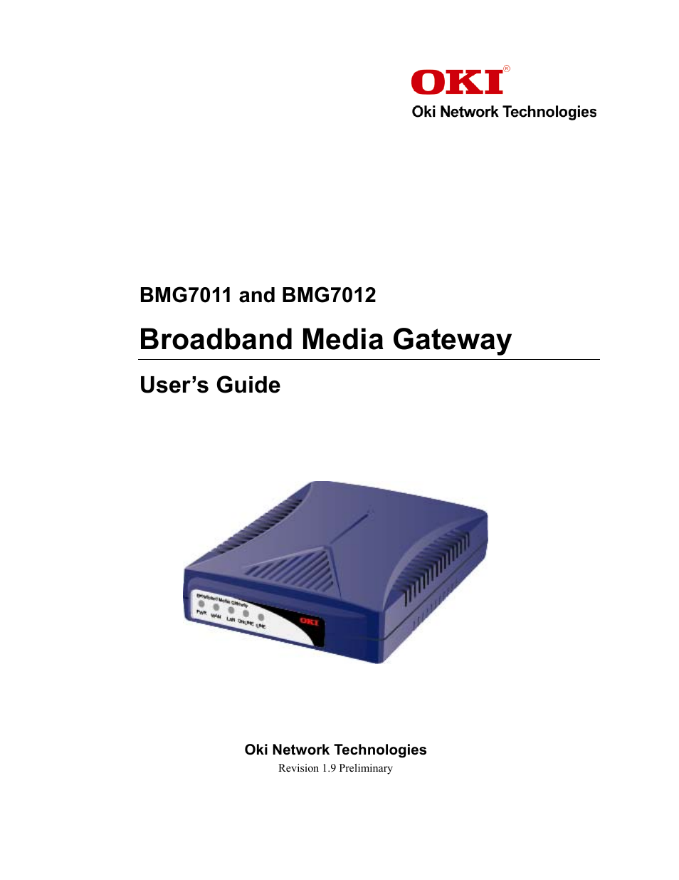 Oki BMG7012 User Manual | 70 pages