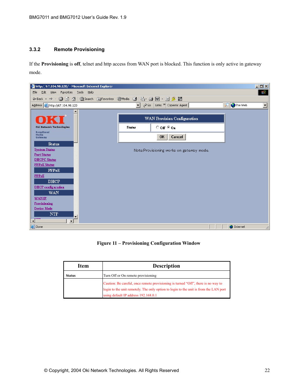 Oki BMG7012 User Manual | Page 27 / 70
