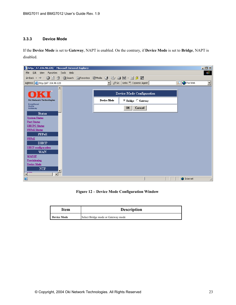 Oki BMG7012 User Manual | Page 28 / 70