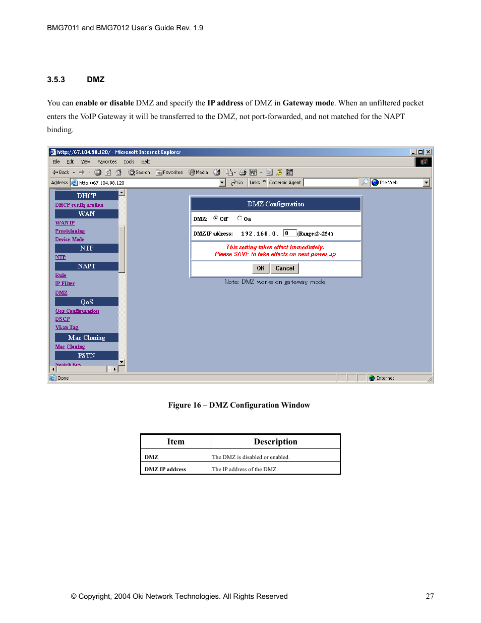 Oki BMG7012 User Manual | Page 32 / 70