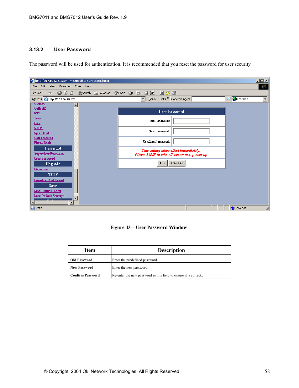 Oki BMG7012 User Manual | Page 63 / 70