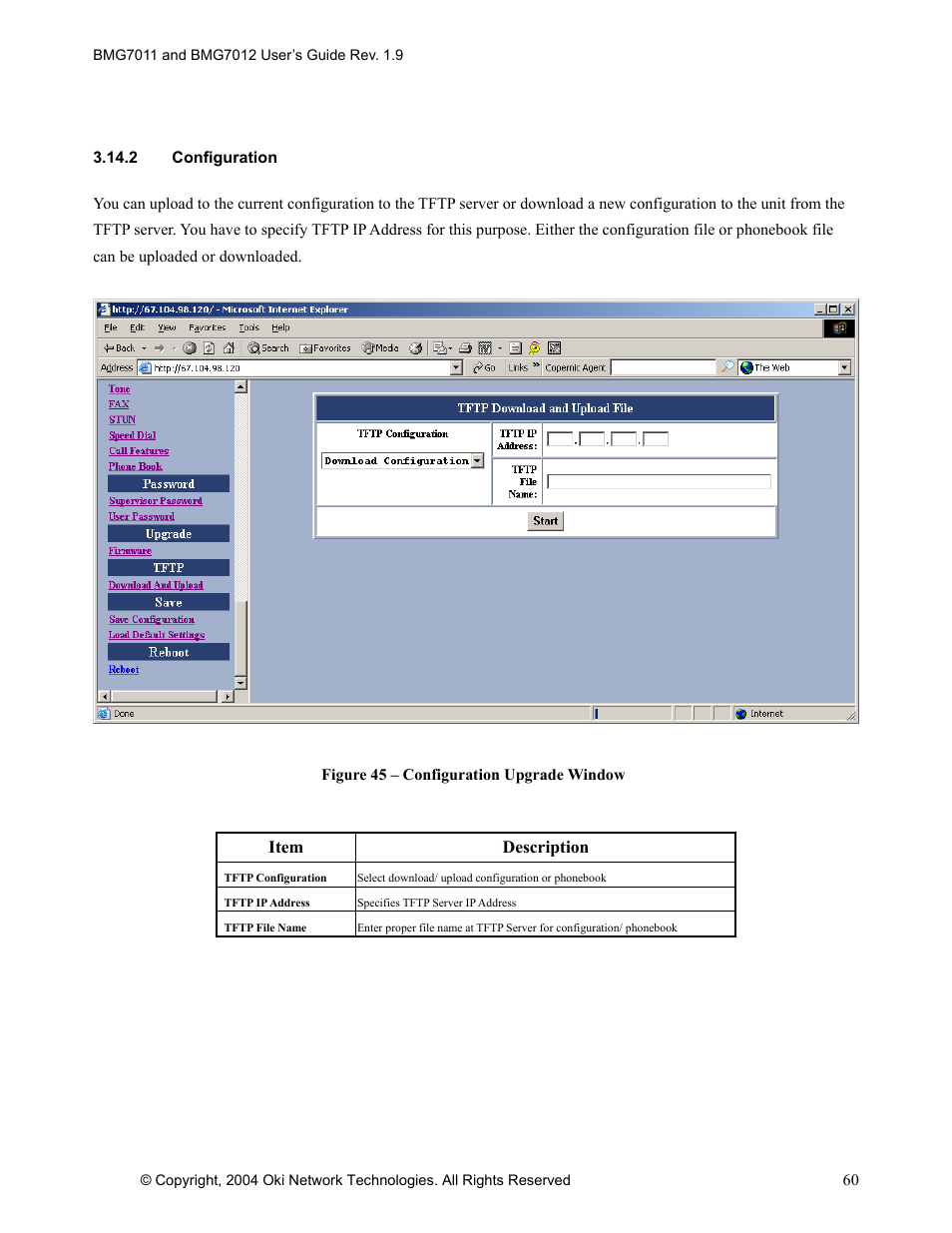 Oki BMG7012 User Manual | Page 65 / 70