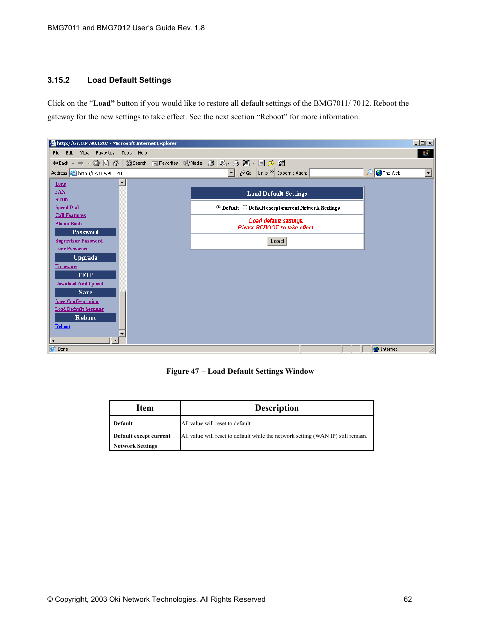 Oki BMG7012 User Manual | Page 67 / 70