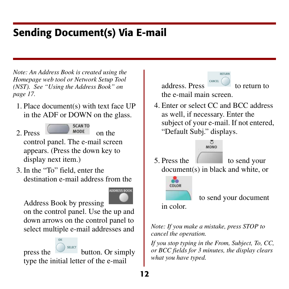 Sending document(s) via e-mail | Oki C5510 MFP User Manual | Page 13 / 43