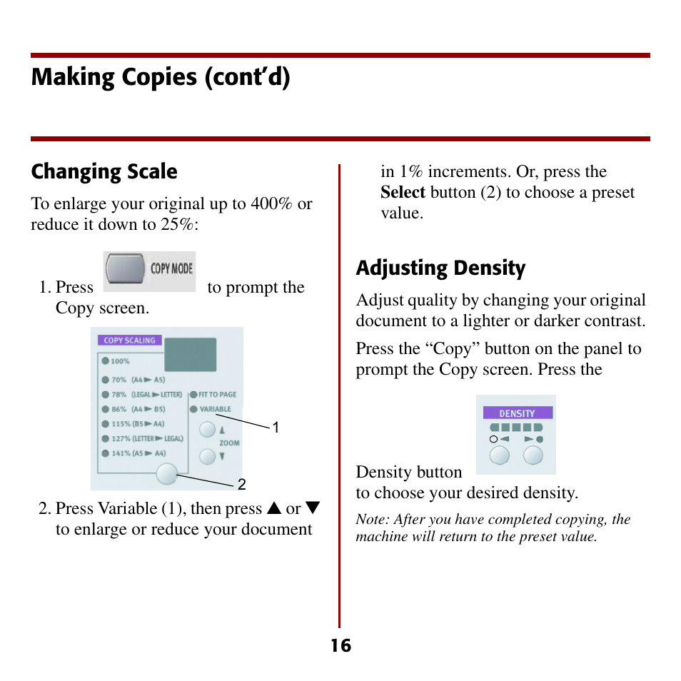 Making copies (cont’d) | Oki C5510 MFP User Manual | Page 17 / 43