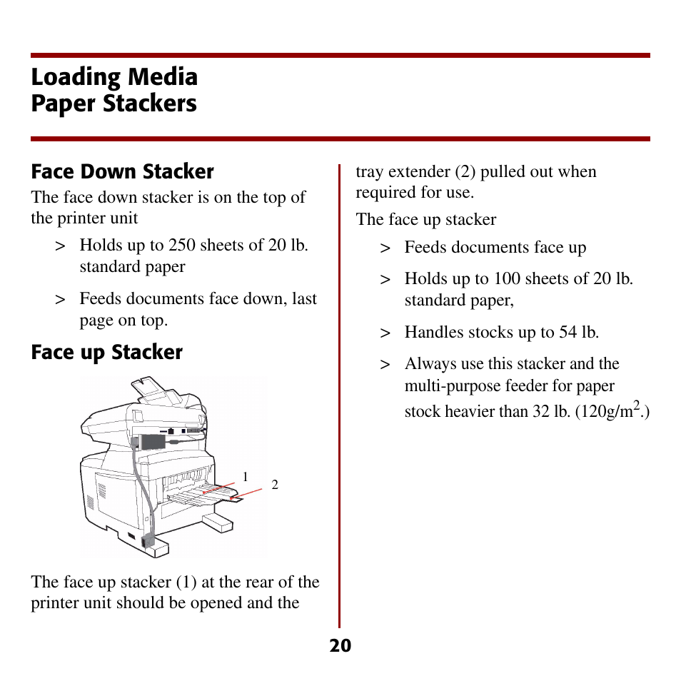 Loading media paper stackers | Oki C5510 MFP User Manual | Page 21 / 43