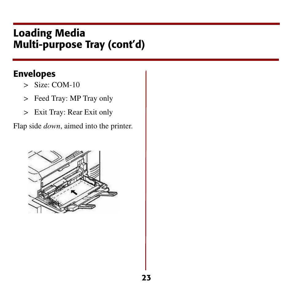 Loading media multi-purpose tray (cont’d) | Oki C5510 MFP User Manual | Page 24 / 43