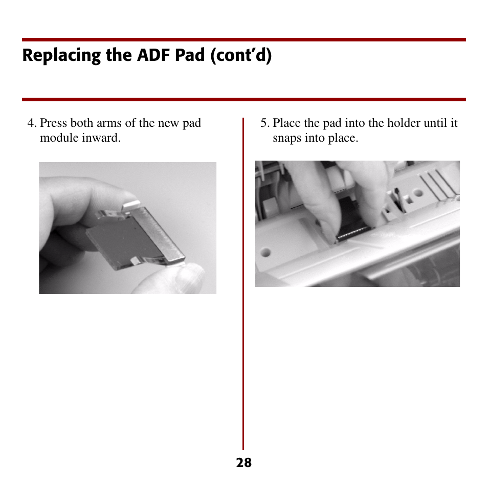Replacing the adf pad (cont’d) | Oki C5510 MFP User Manual | Page 29 / 43
