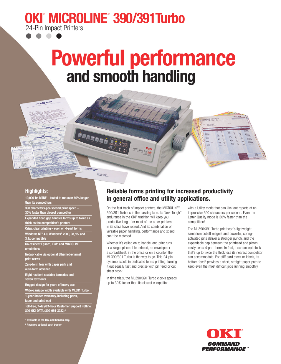 Oki Turbo ML390 User Manual | 2 pages