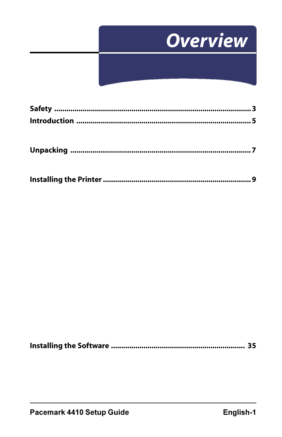 Overview | Oki PM4410 User Manual | Page 3 / 72