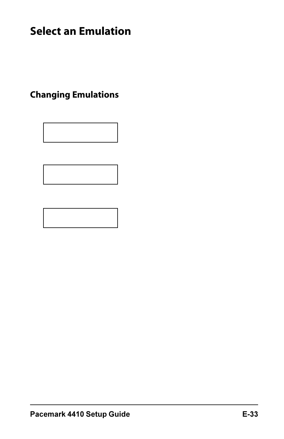 Select an emulation, Changing emulations | Oki PM4410 User Manual | Page 35 / 72