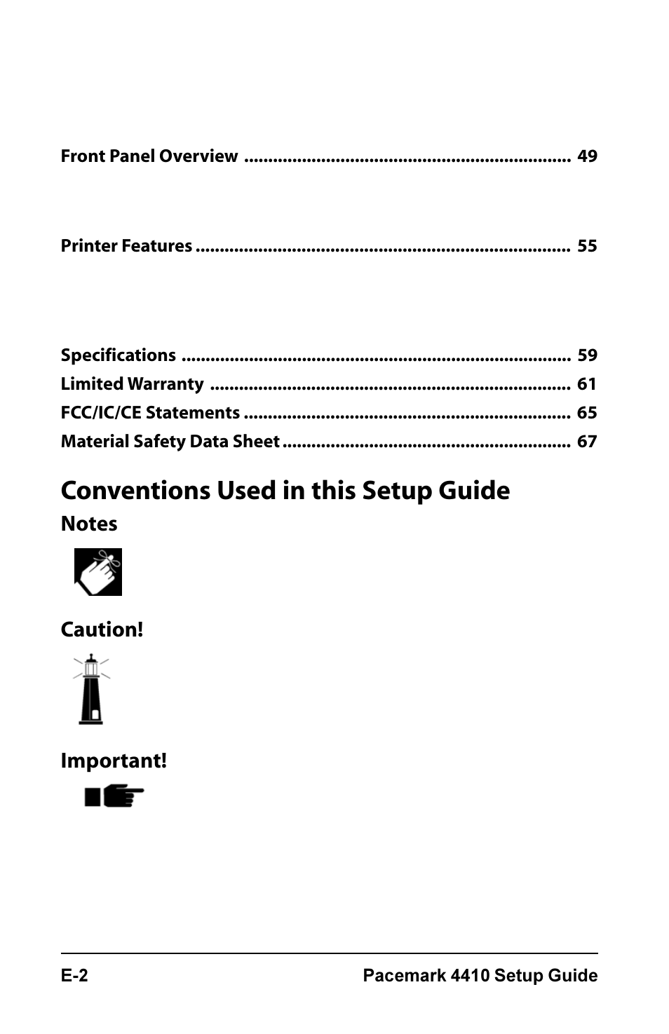 Conventions used in this setup guide | Oki PM4410 User Manual | Page 4 / 72