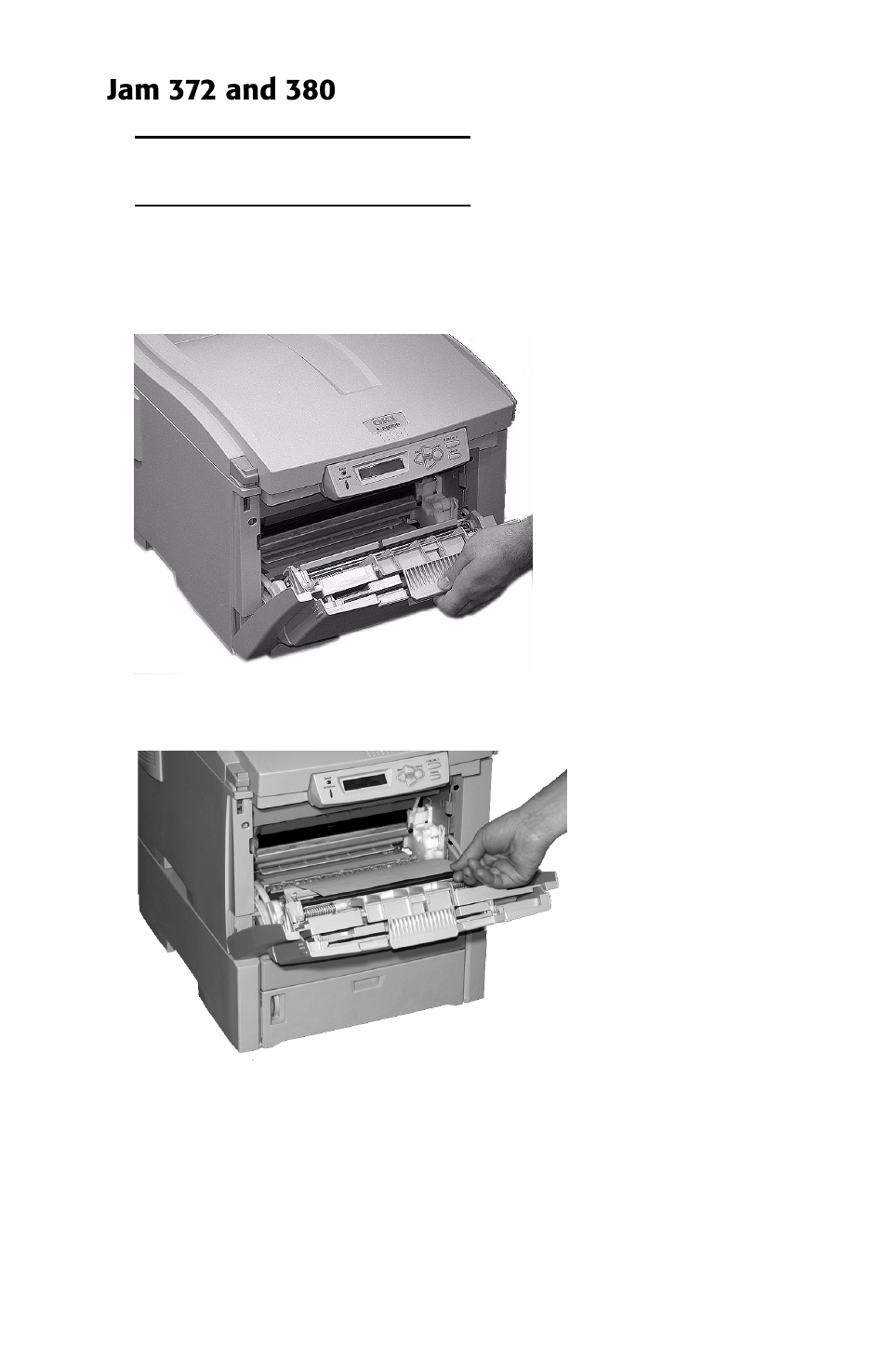 Jam 372 and 380 | Oki ES 1624n MFP User Manual | Page 110 / 326