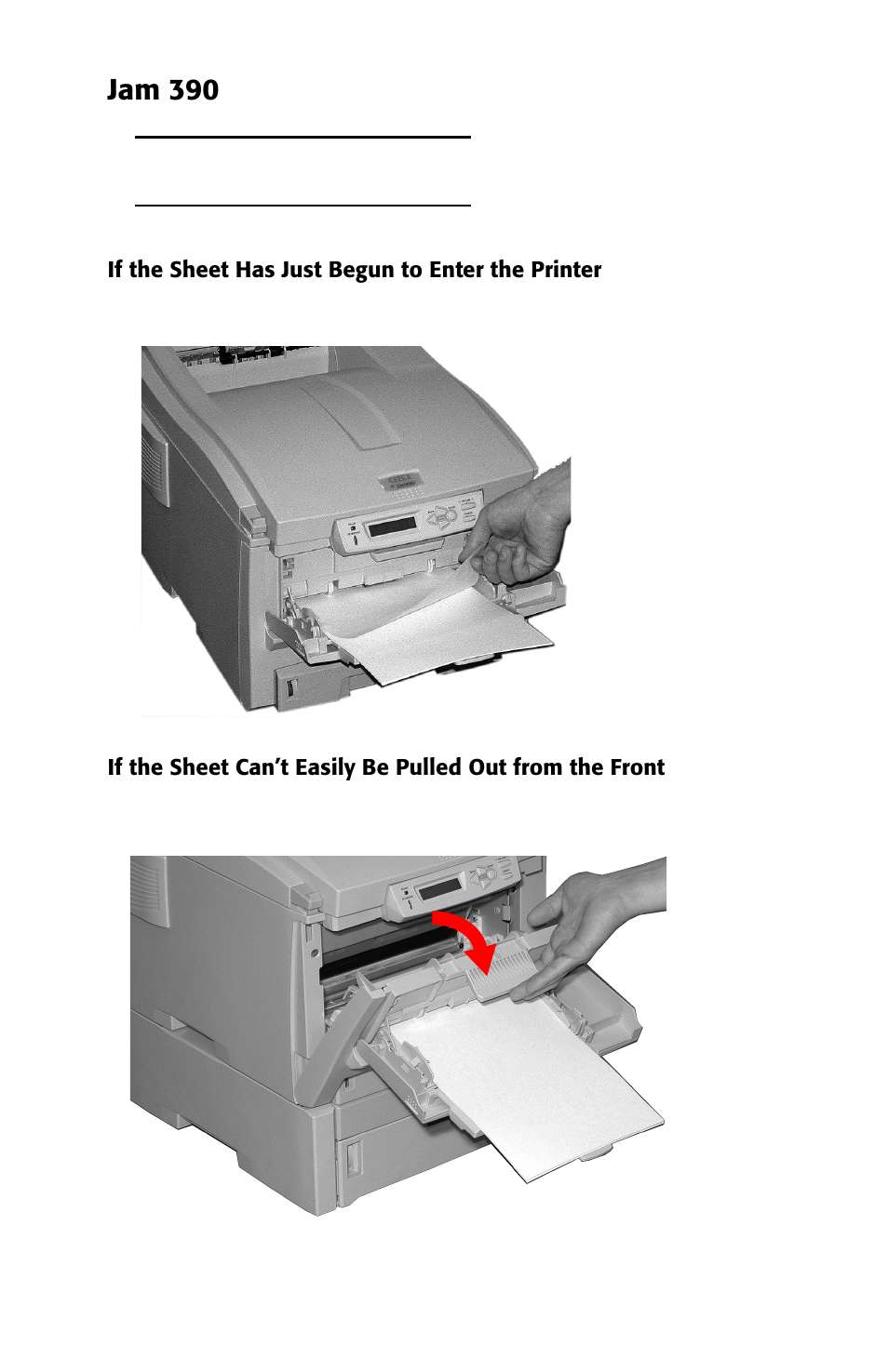 Jam 390 | Oki ES 1624n MFP User Manual | Page 119 / 326