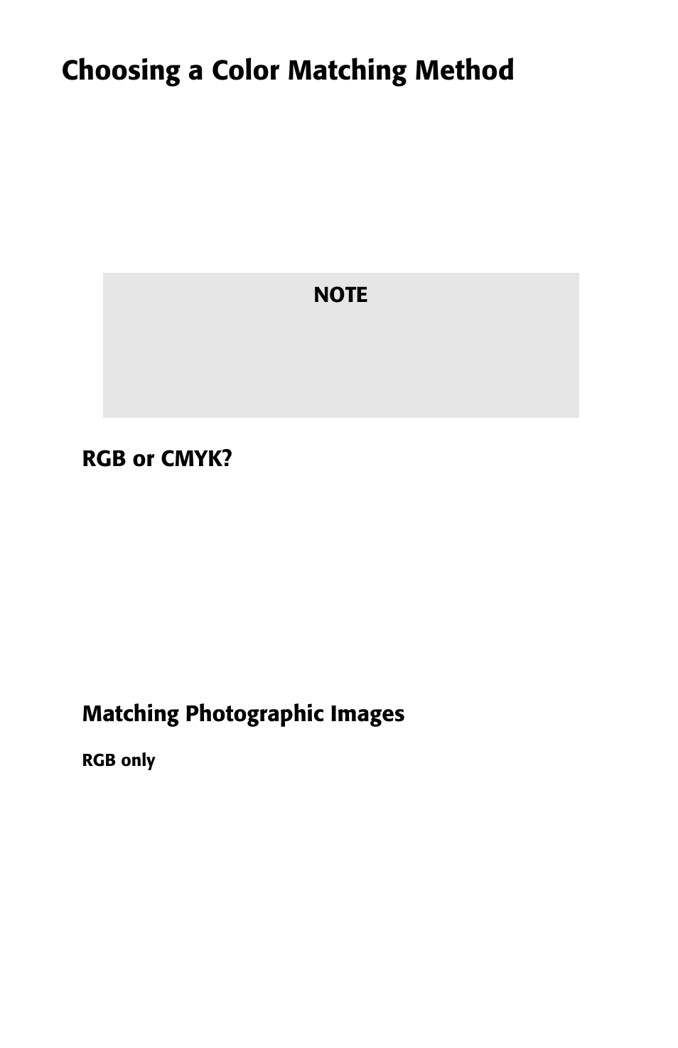Choosing a color matching method, Rgb or cmyk, Matching photographic images | Oki ES 1624n MFP User Manual | Page 149 / 326