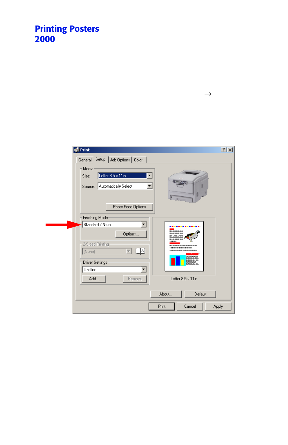 Printing posters 2000 | Oki ES 1624n MFP User Manual | Page 221 / 326