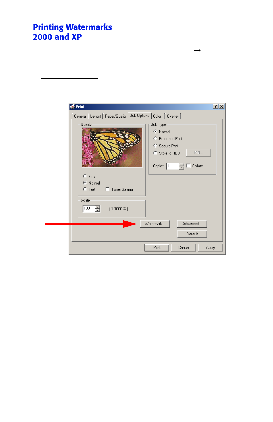 Printing watermarks 2000 and xp | Oki ES 1624n MFP User Manual | Page 251 / 326