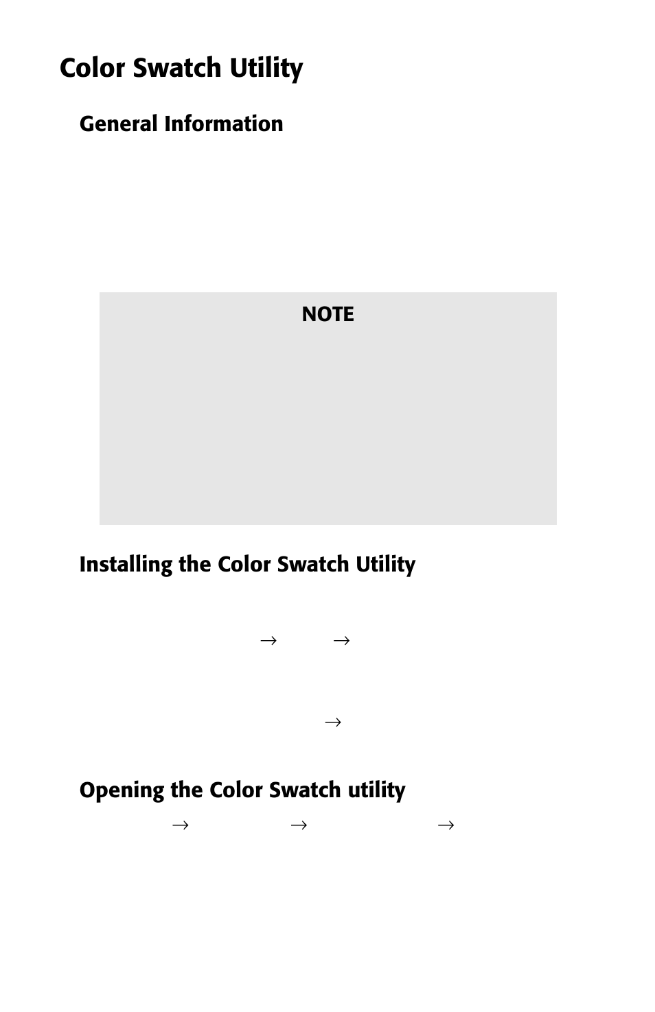 Color swatch utility, General information, Installing the color swatch utility | Opening the color swatch utility | Oki ES 1624n MFP User Manual | Page 293 / 326
