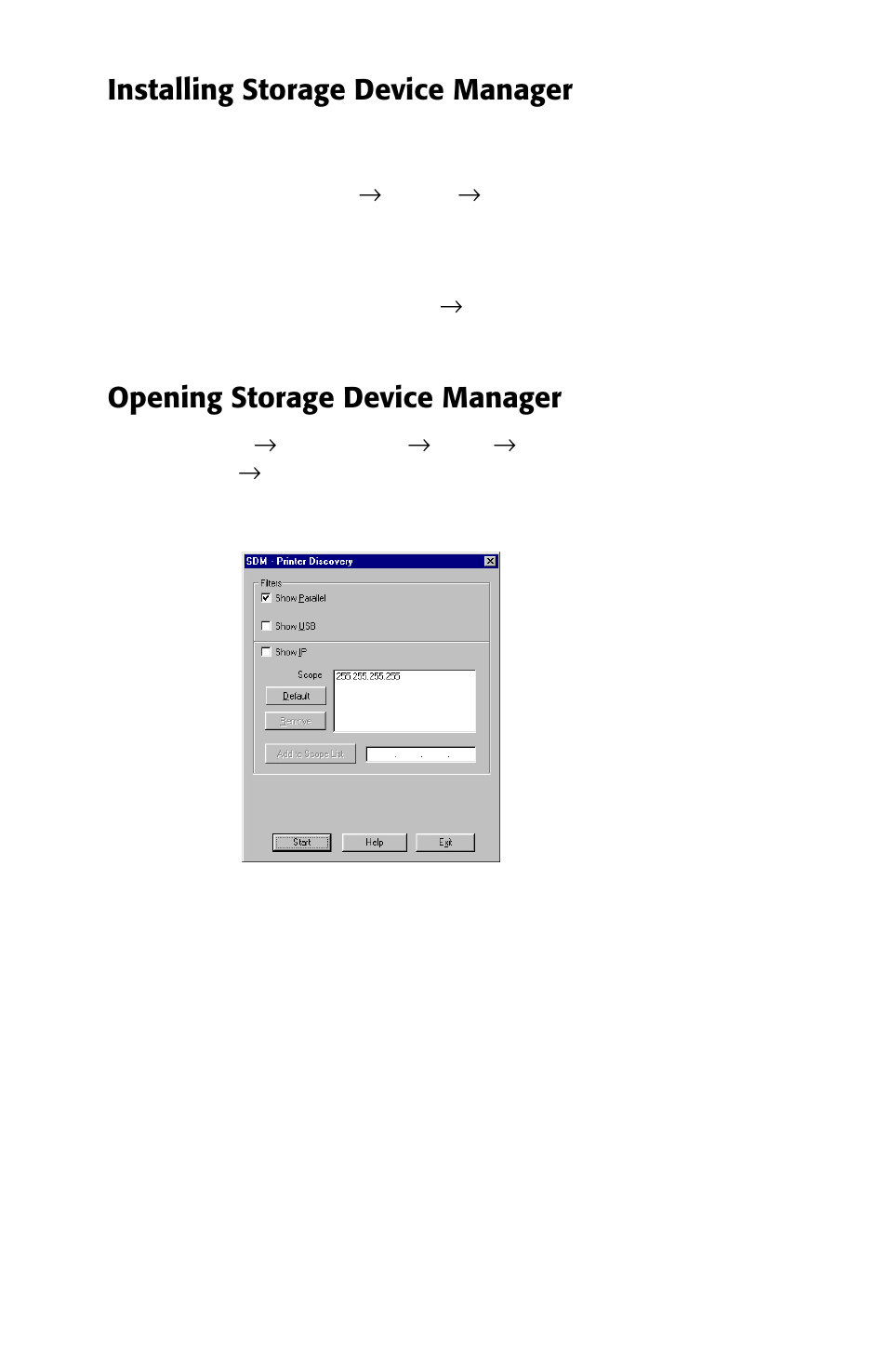 Installing storage device manager, Opening storage device manager | Oki ES 1624n MFP User Manual | Page 298 / 326