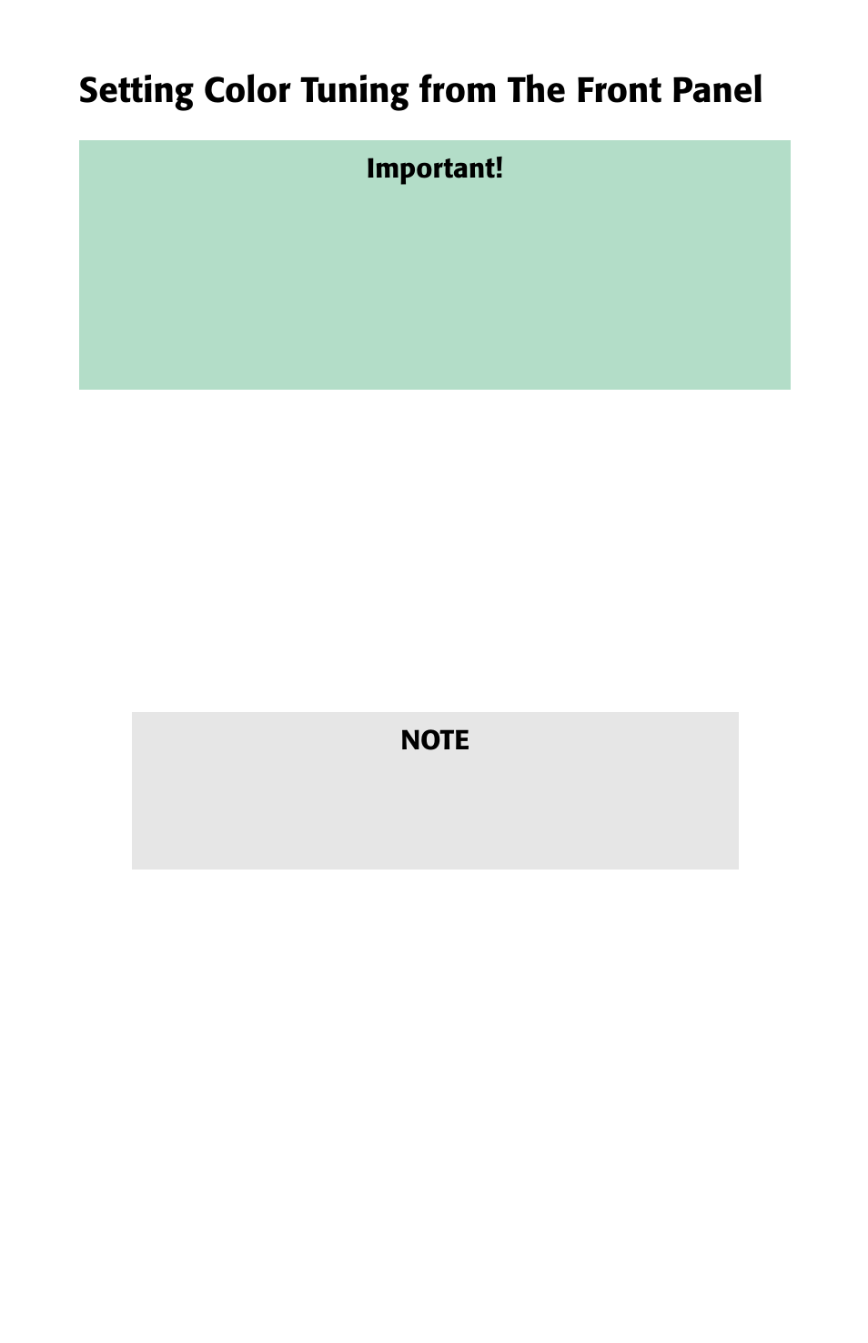 Setting color tuning from the front panel, Important | Oki ES 1624n MFP User Manual | Page 67 / 326