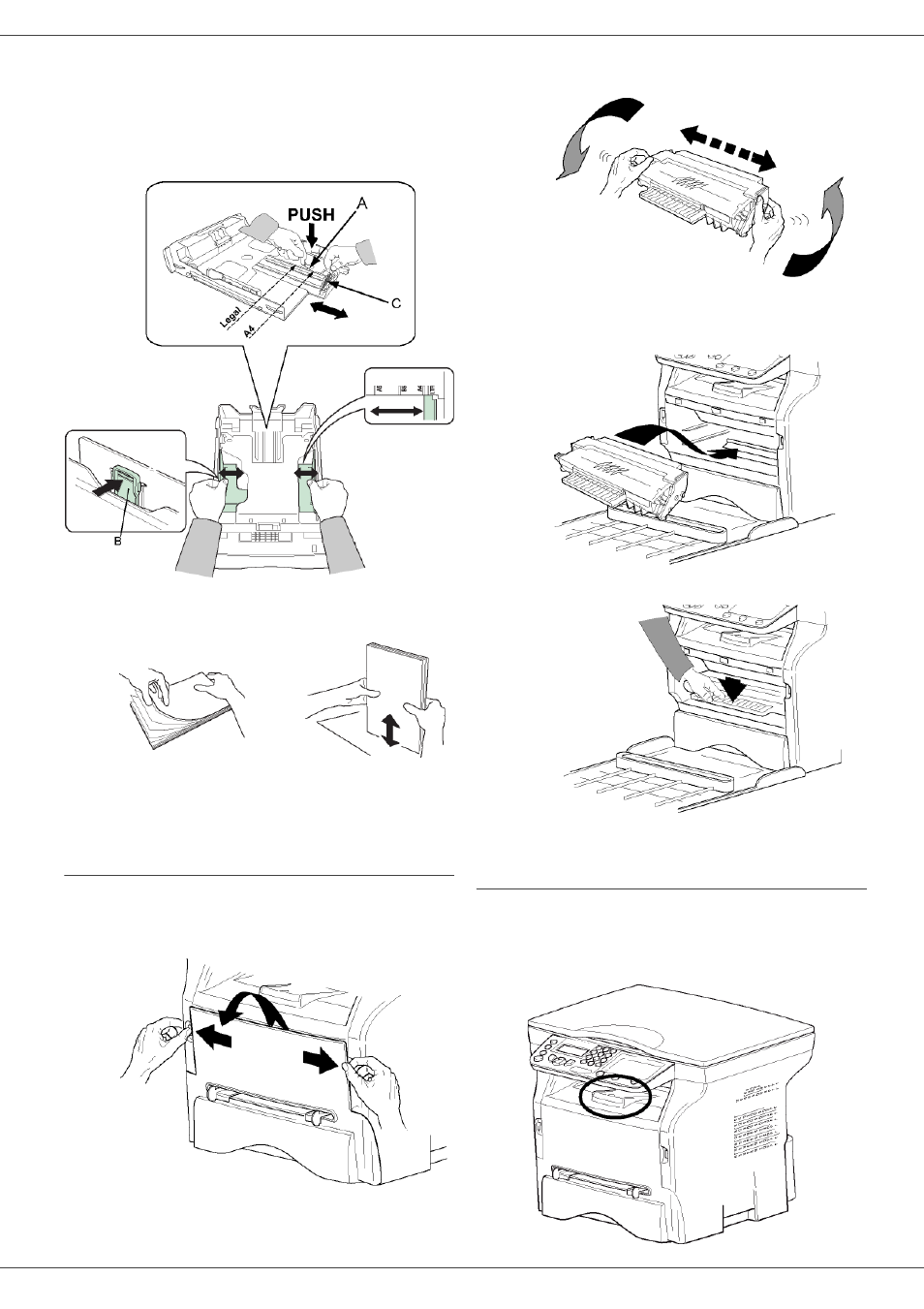 Cartridge installation, Paper delivery stop, 2 - installation | Mb260 | Oki MB 260 User Manual | Page 19 / 55