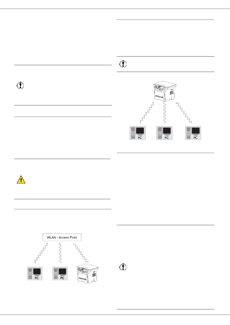 Network features, Type of radio network, Radio infrastructure network | Radio ad-hoc network, Radio networks (wlan), 6 - network features, Mb260 | Oki MB 260 User Manual | Page 29 / 55