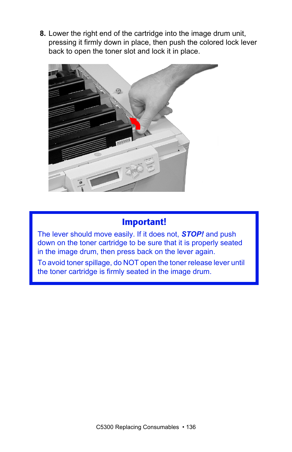 Important | Oki C 5300n User Manual | Page 136 / 211