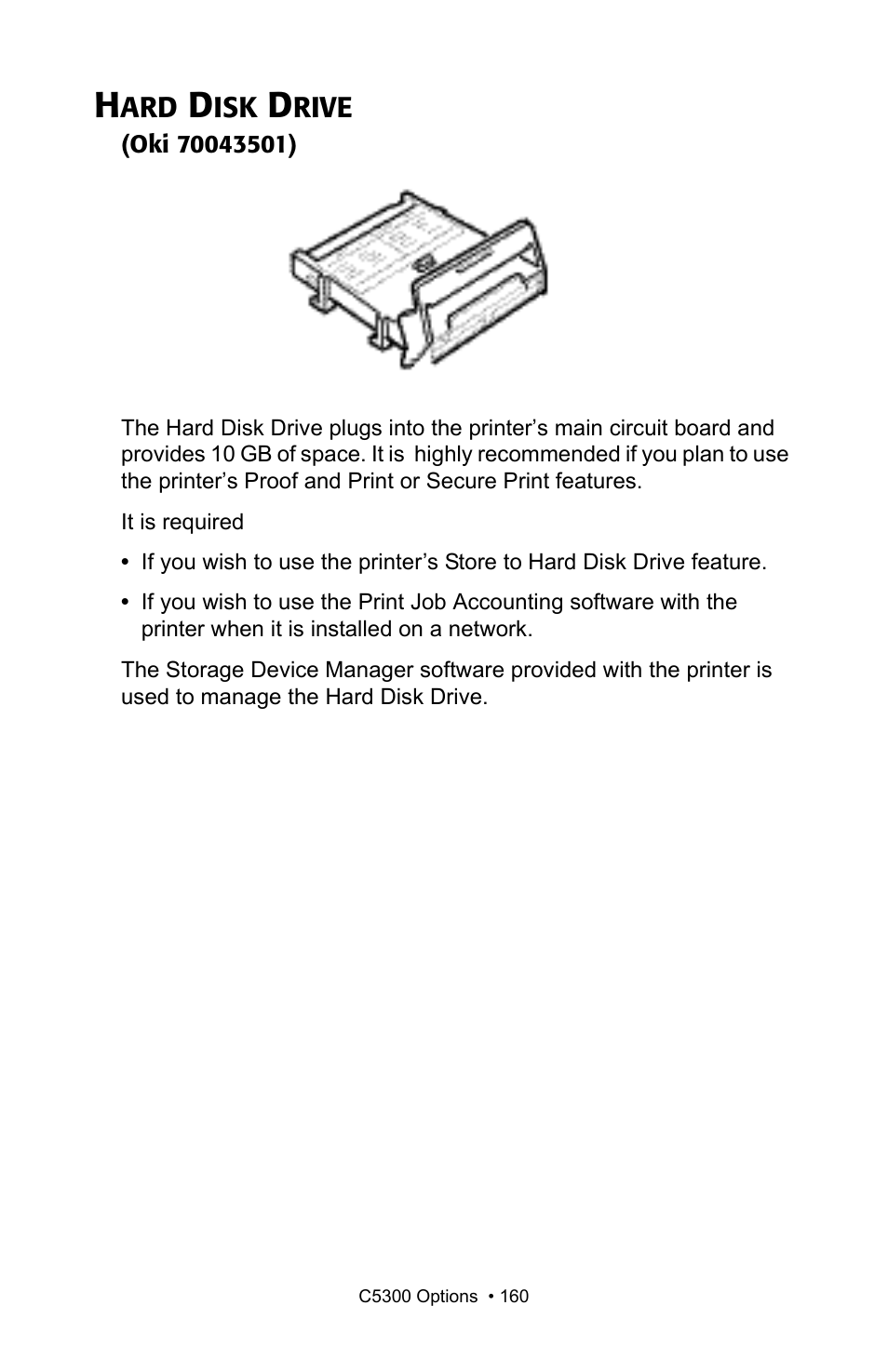 Hard disk drive | Oki C 5300n User Manual | Page 160 / 211