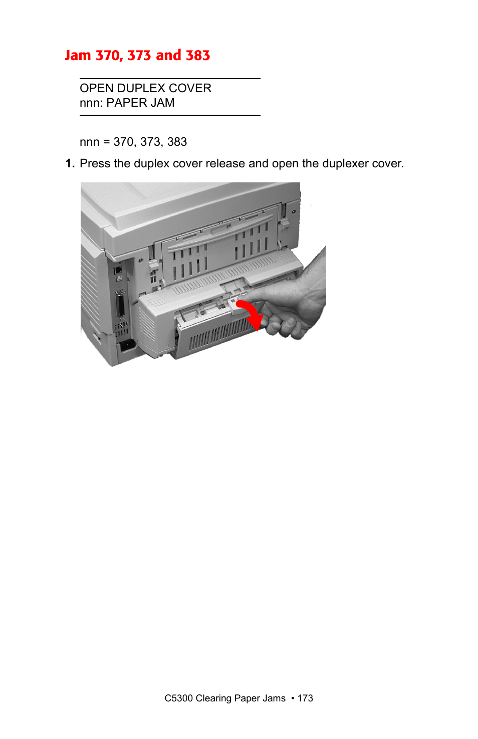 Jam 370, 373 and 383 | Oki C 5300n User Manual | Page 173 / 211