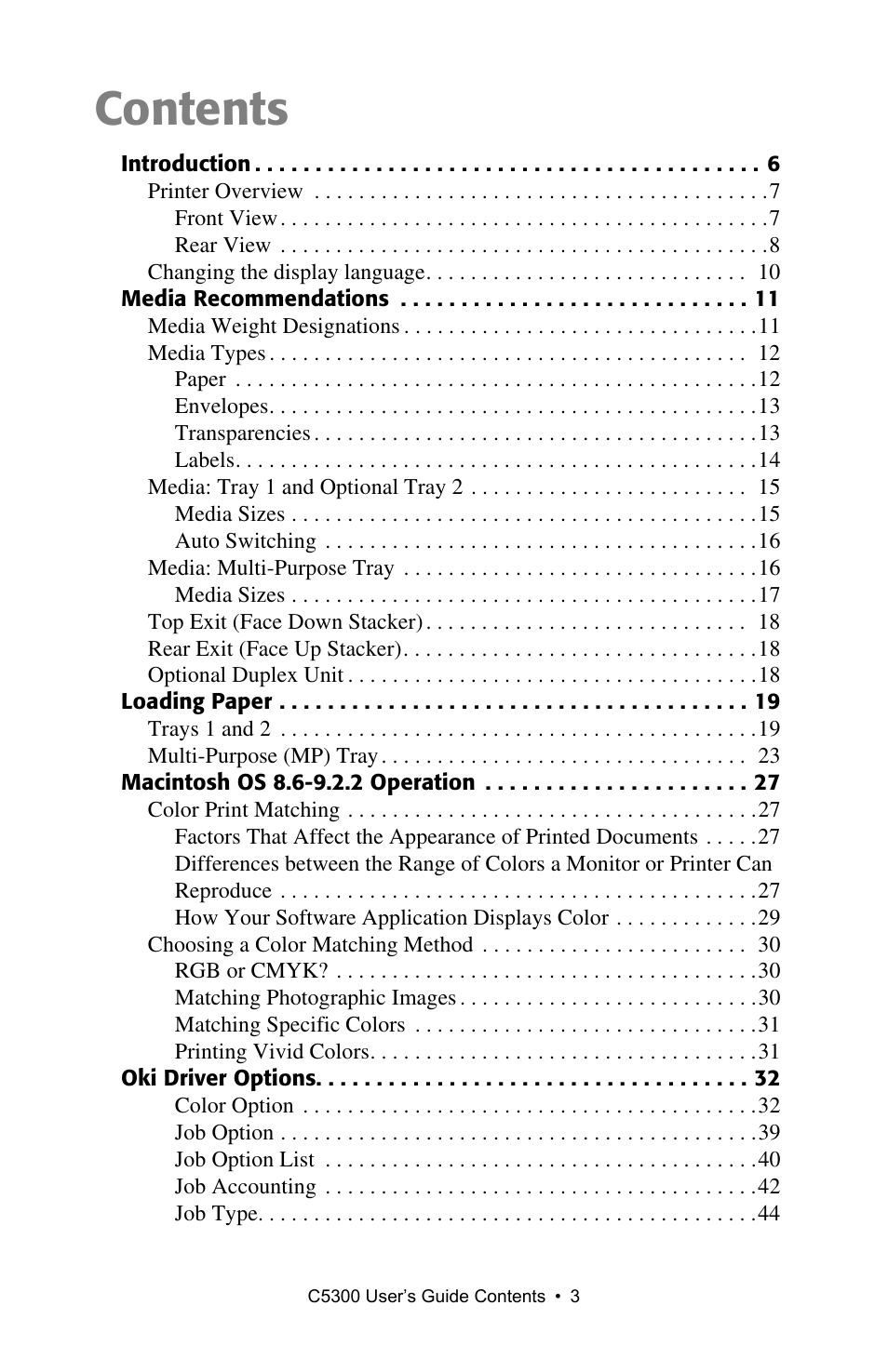 Oki C 5300n User Manual | Page 3 / 211