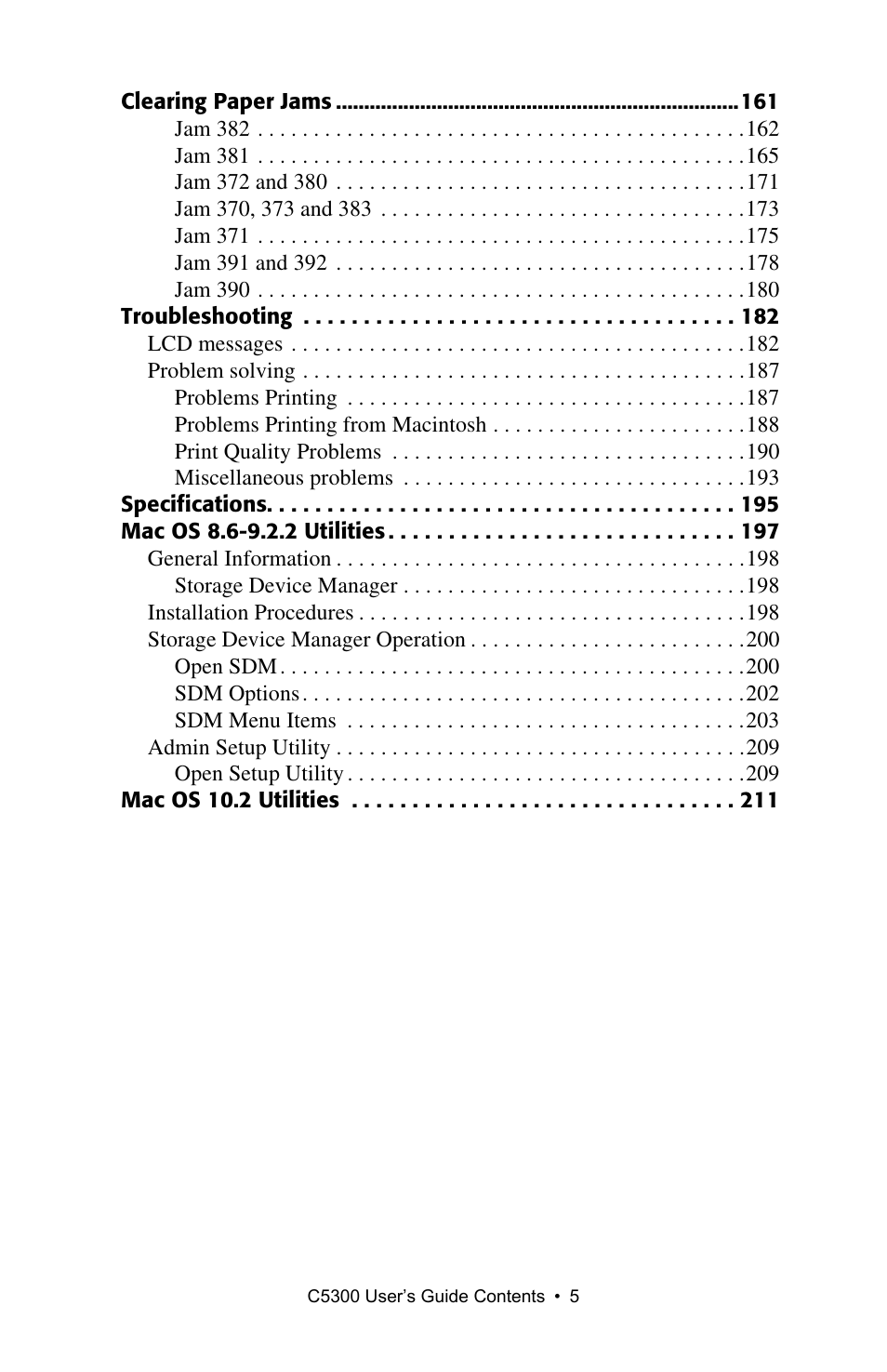 Oki C 5300n User Manual | Page 5 / 211