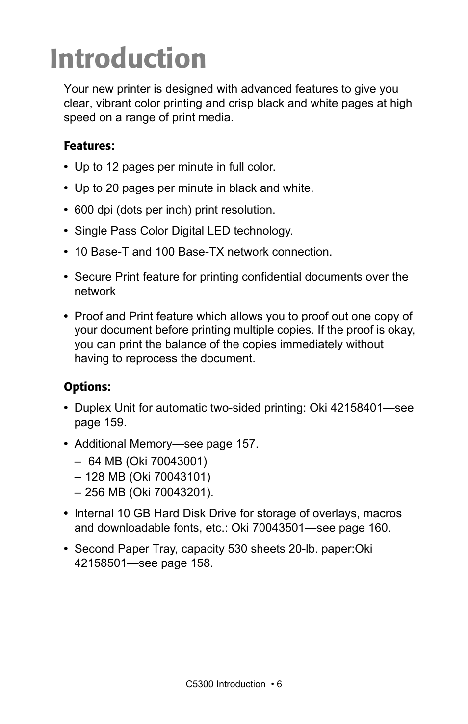 Introduction | Oki C 5300n User Manual | Page 6 / 211