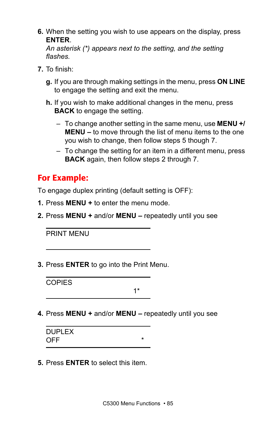 For example | Oki C 5300n User Manual | Page 85 / 211