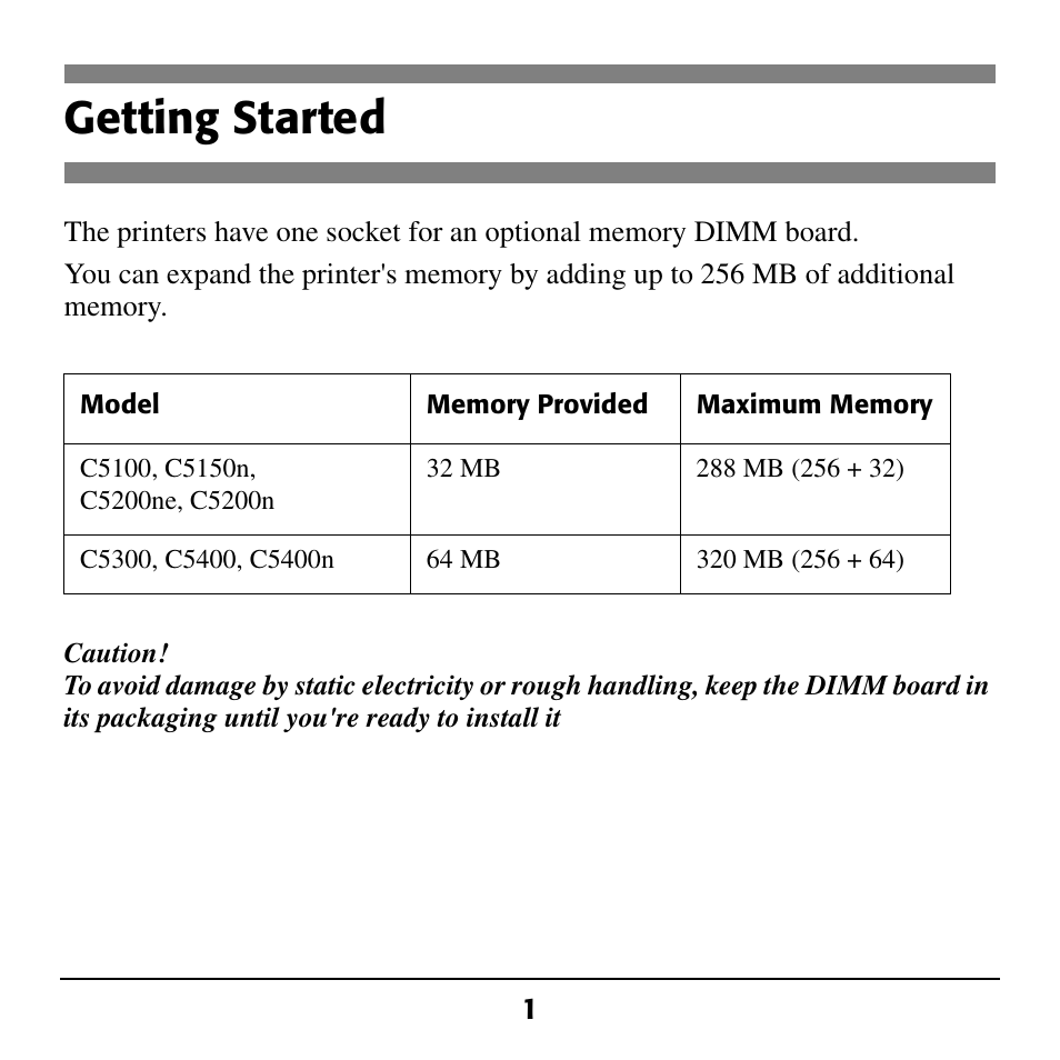Getting started | Oki C5100 User Manual | Page 3 / 20