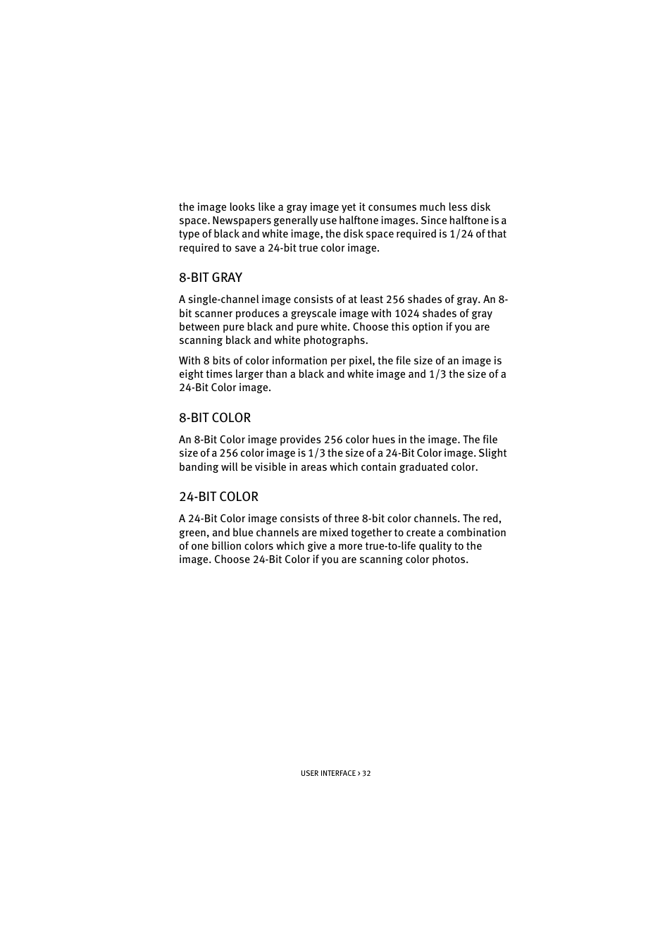 Bit gray, Bit color, Bit color 24-bit color | Oki S700 User Manual | Page 32 / 65