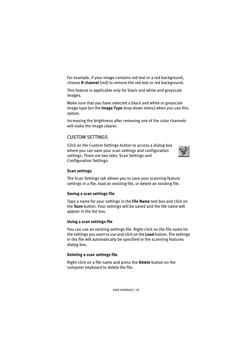 Custom settings | Oki S700 User Manual | Page 39 / 65