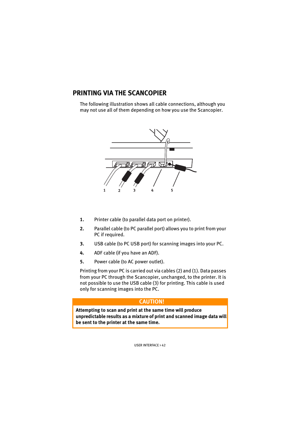 Printing via the scancopier, Caution | Oki S700 User Manual | Page 42 / 65