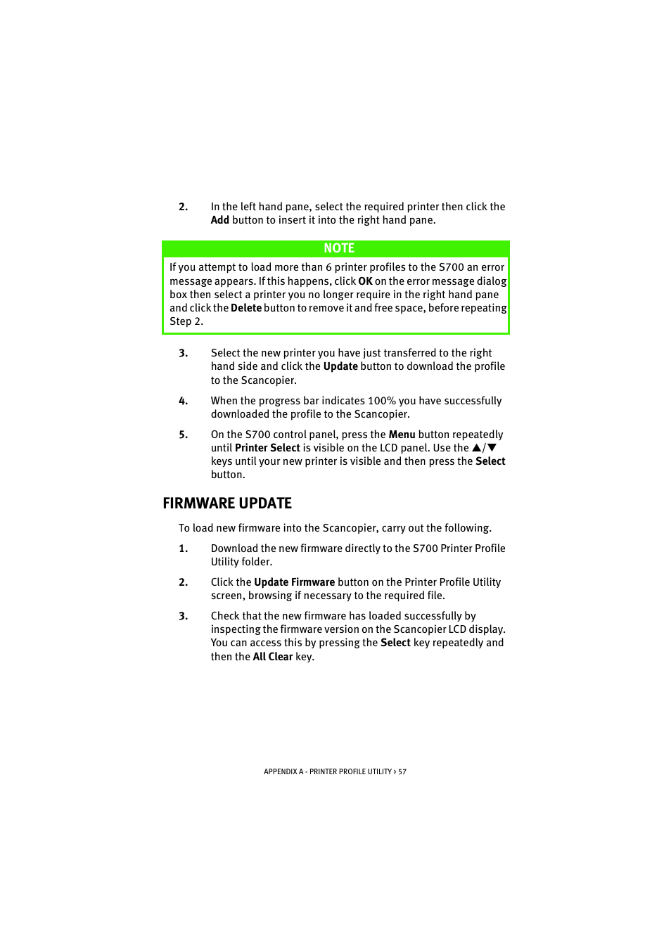 Firmware update | Oki S700 User Manual | Page 57 / 65
