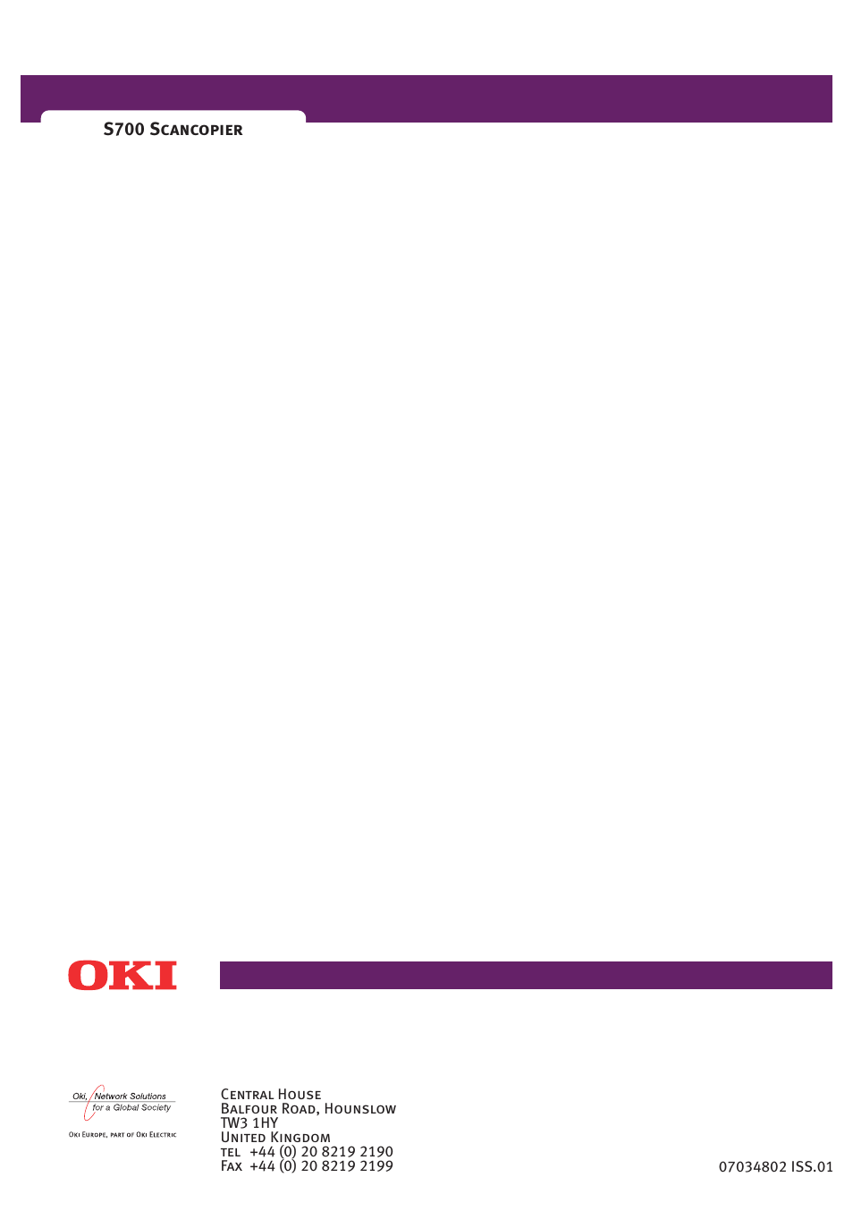 Oki S700 User Manual | Page 65 / 65
