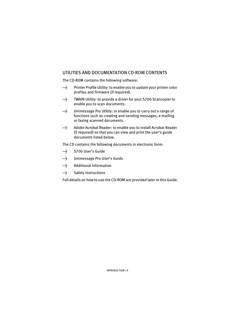 Utilities and documentation cd-rom contents | Oki S700 User Manual | Page 9 / 65