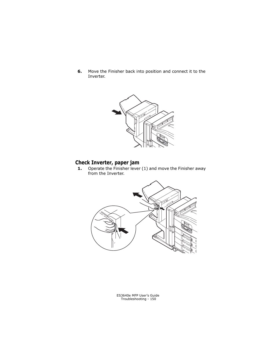 Check inverter, paper jam | Oki ES 3640e MFP User Manual | Page 150 / 210