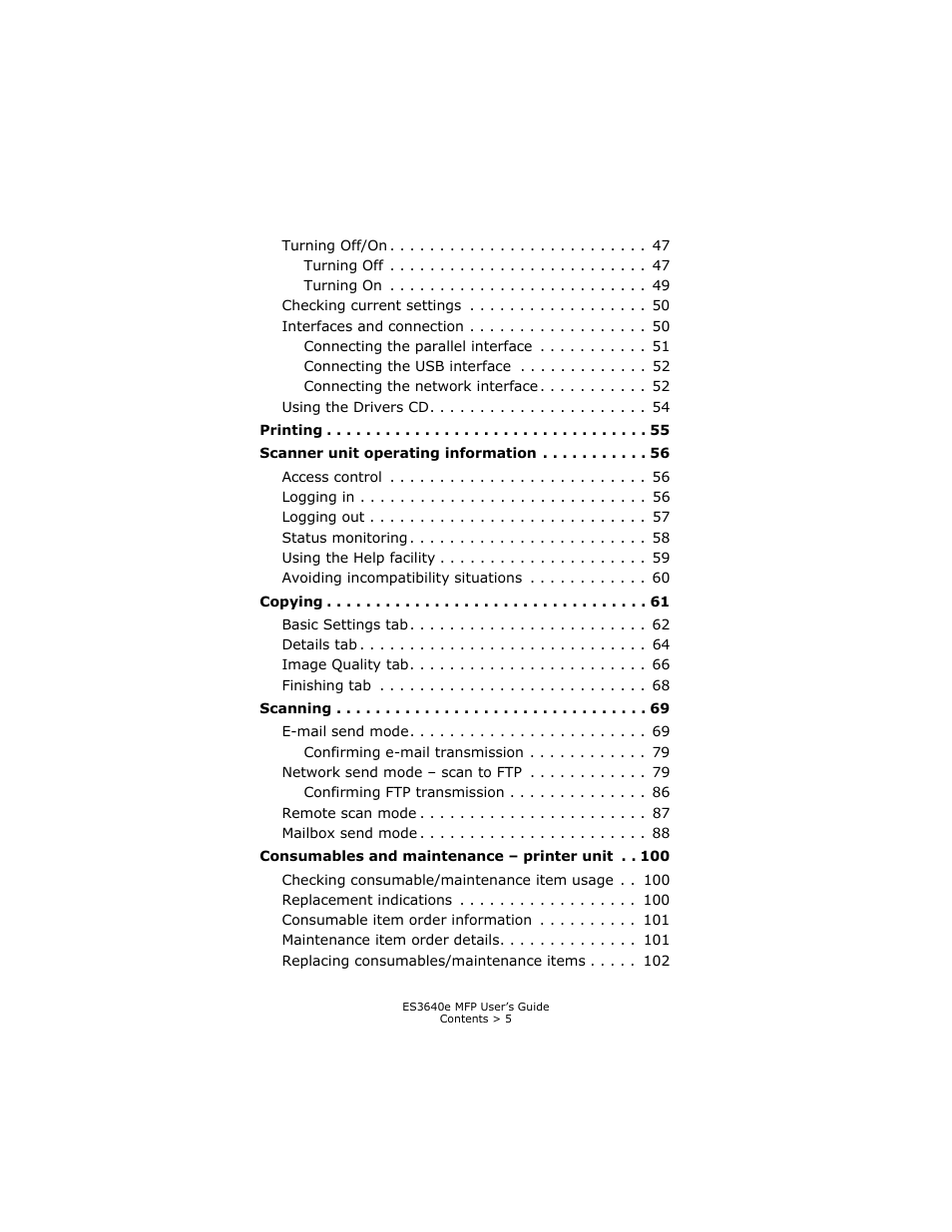 Oki ES 3640e MFP User Manual | Page 5 / 210