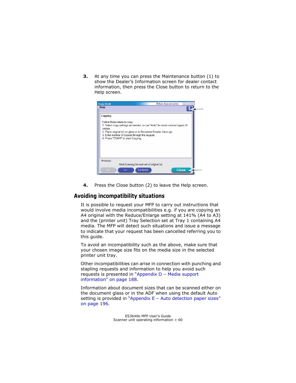 Avoiding incompatibility situations | Oki ES 3640e MFP User Manual | Page 60 / 210