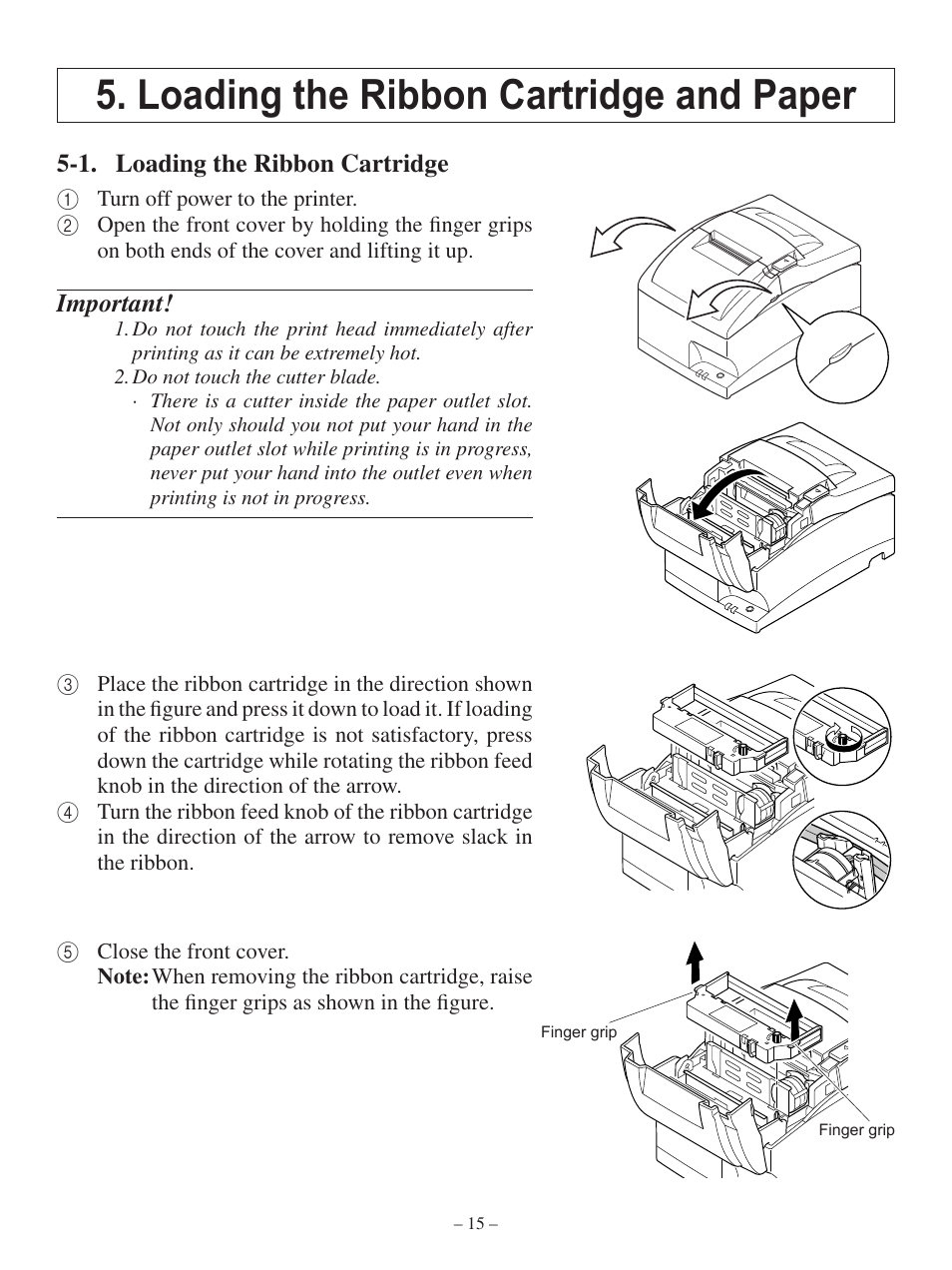 Loading the ribbon cartridge and paper | Oki Pos 441 User Manual | Page 19 / 56