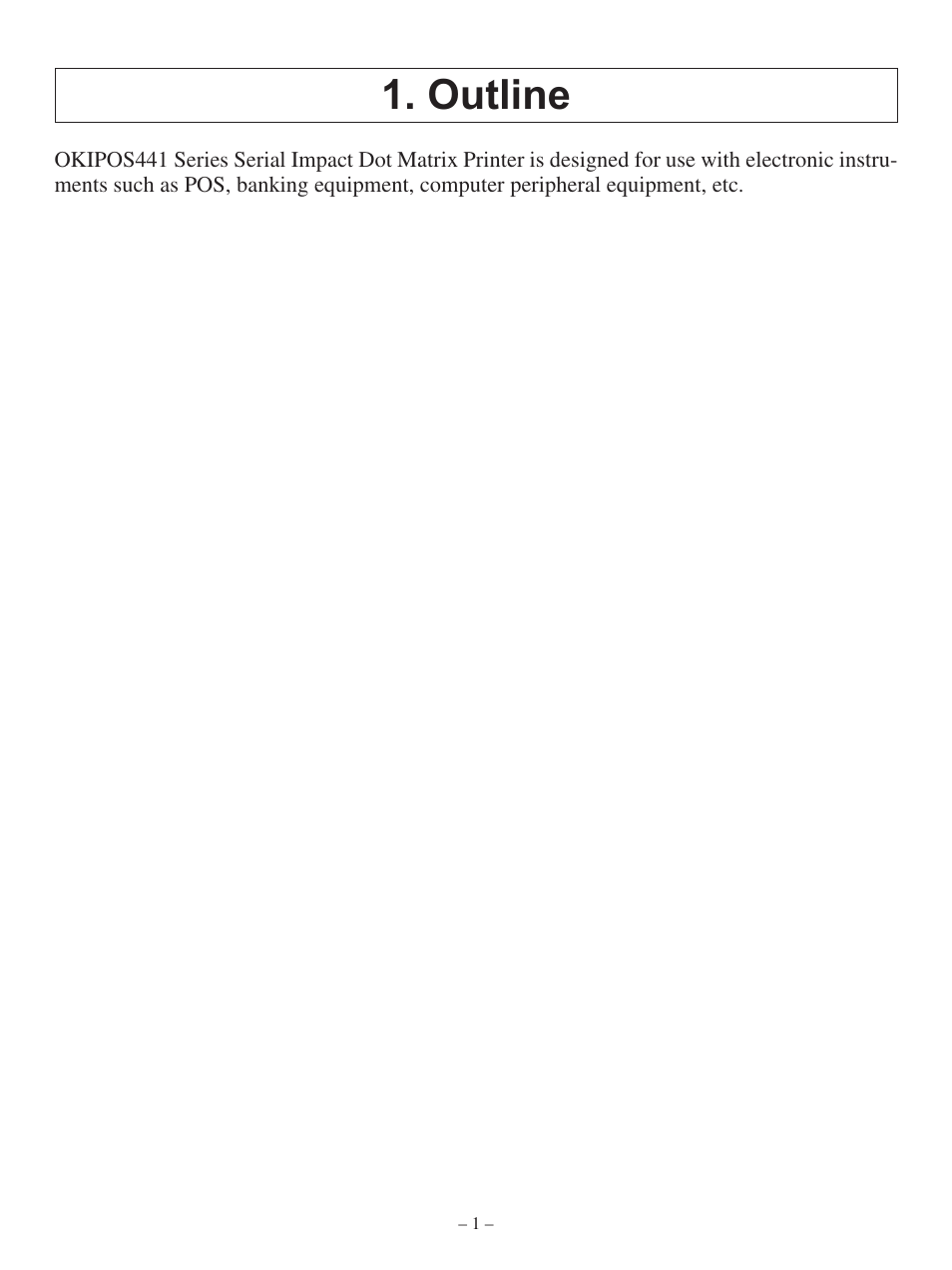 Outline | Oki Pos 441 User Manual | Page 5 / 56