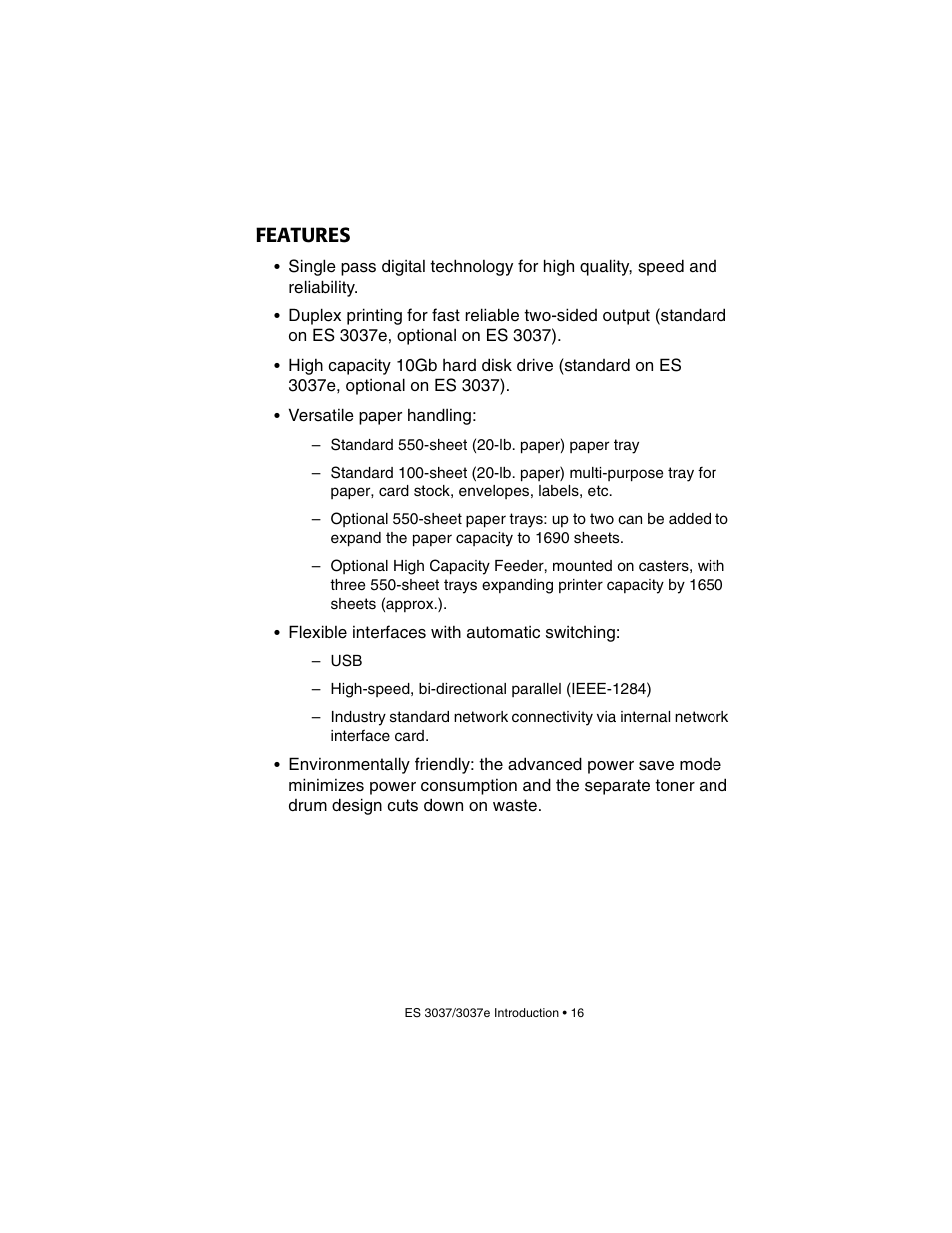 Features | Oki 3037 User Manual | Page 16 / 546