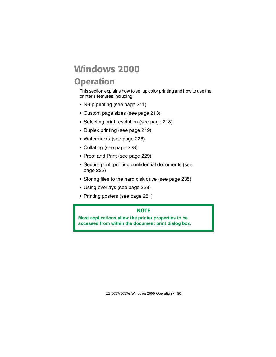 Operation, Windows 2000 | Oki 3037 User Manual | Page 190 / 546