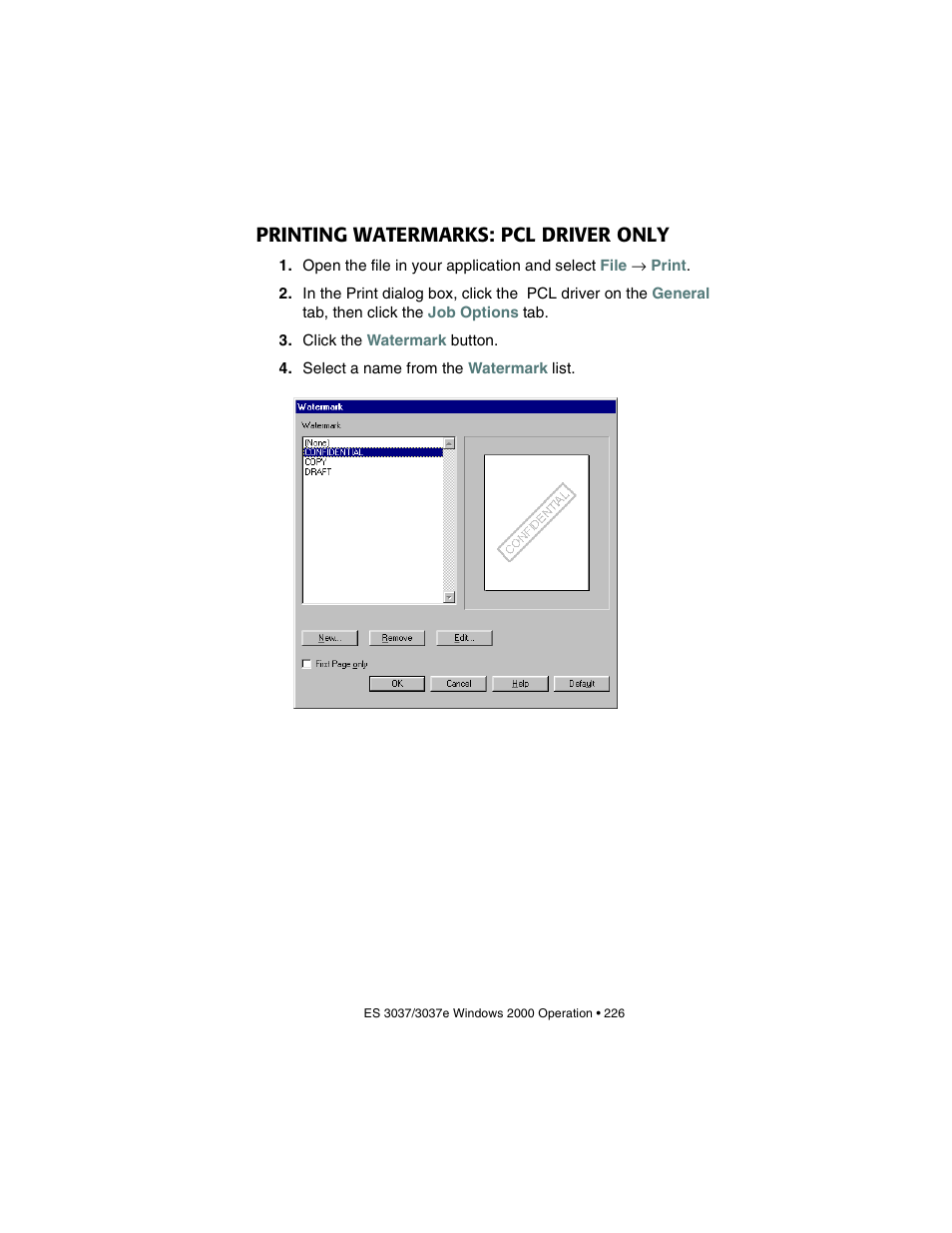 Printing watermarks: pcl driver only | Oki 3037 User Manual | Page 226 / 546